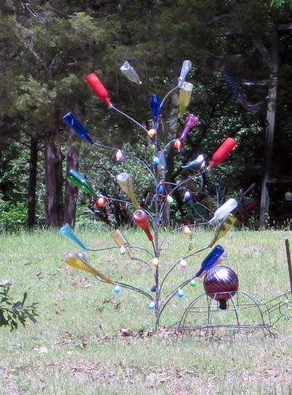 A bottle tree protects this home. 