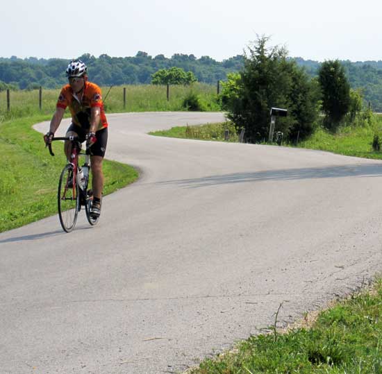 Cycling the single lane, paved, rural roads of Kentucky around Taylorsville Lake 