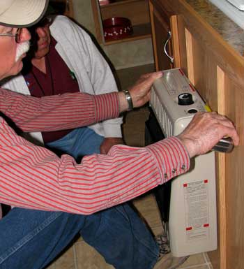 Measuring for placement of the heater