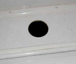 Vent hole in front storage cabinet