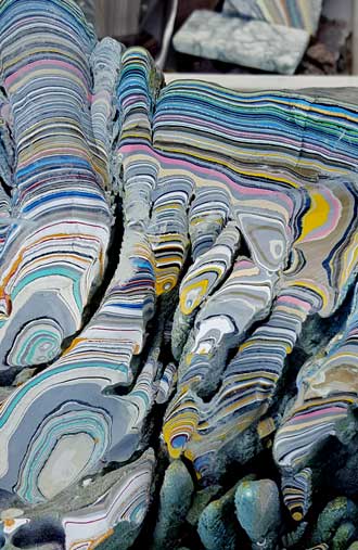"Fordite" made of car paint