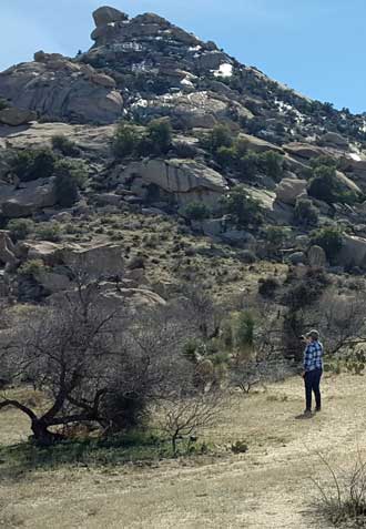 Gwen hiking to the rocks