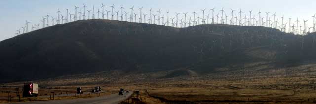 Wind farm just west of Mojave California