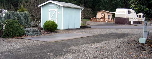 Each parking space comes with a storage shed