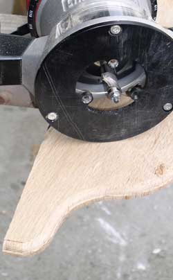 The right shelf edge is shaped using a router