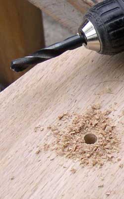 Drill a hole for the sabre saw blade