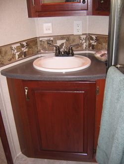 Wash basin with corian counter top
