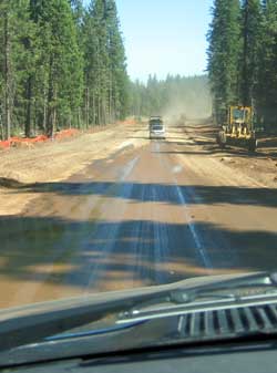 Road construction on highway 89