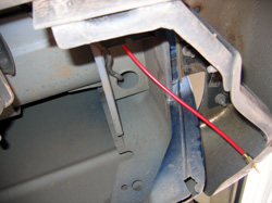 Red line is air supply line connected to schrader valve