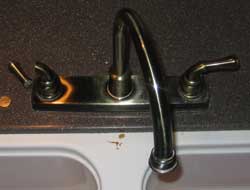 Hot water side of the faucet is broken.